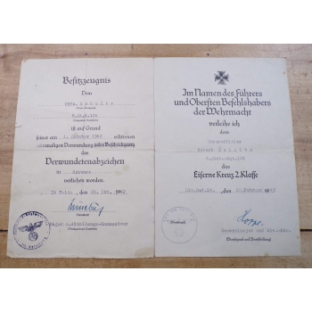 Odznaka za rany czarna i krzyż drugiej klasy z nadaniami